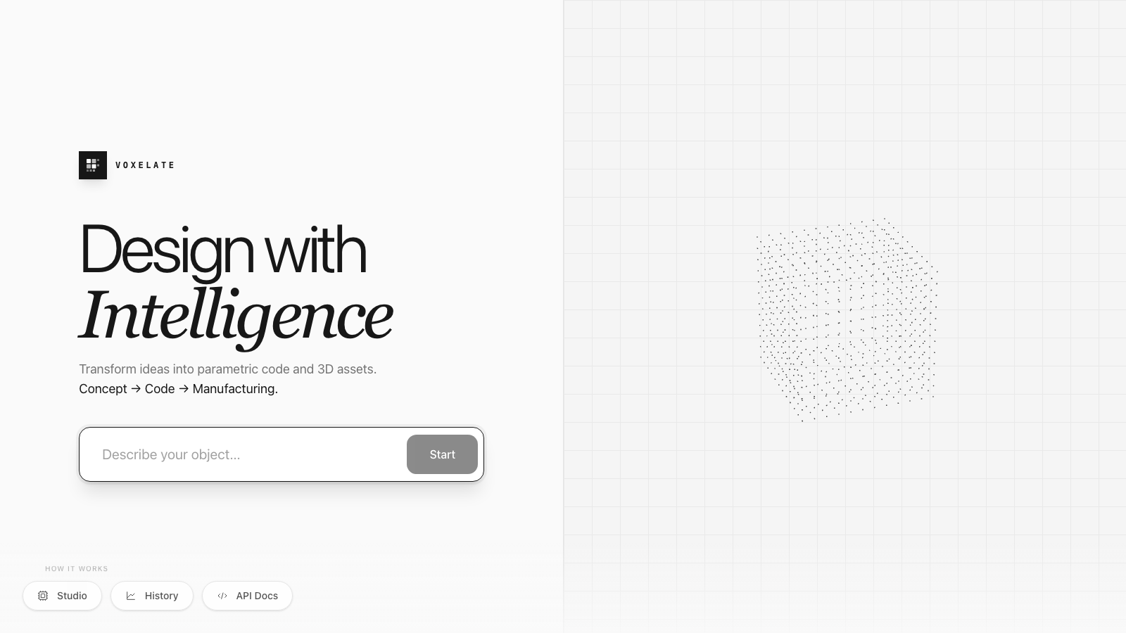Voxelate interface preview